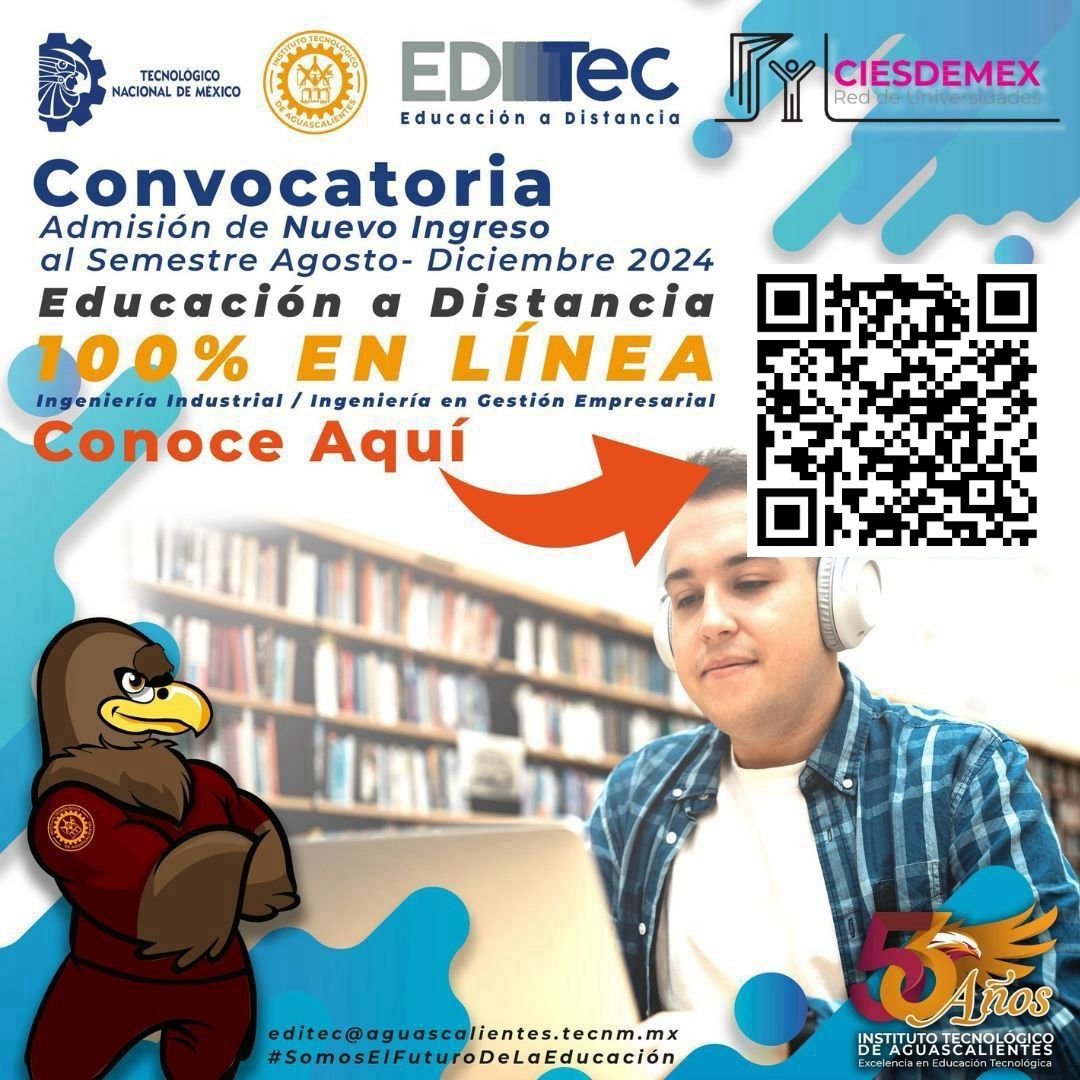 Convocatoria agosto-diciembre 2024 del Tecnológico Nacional de México, Aguascalientes