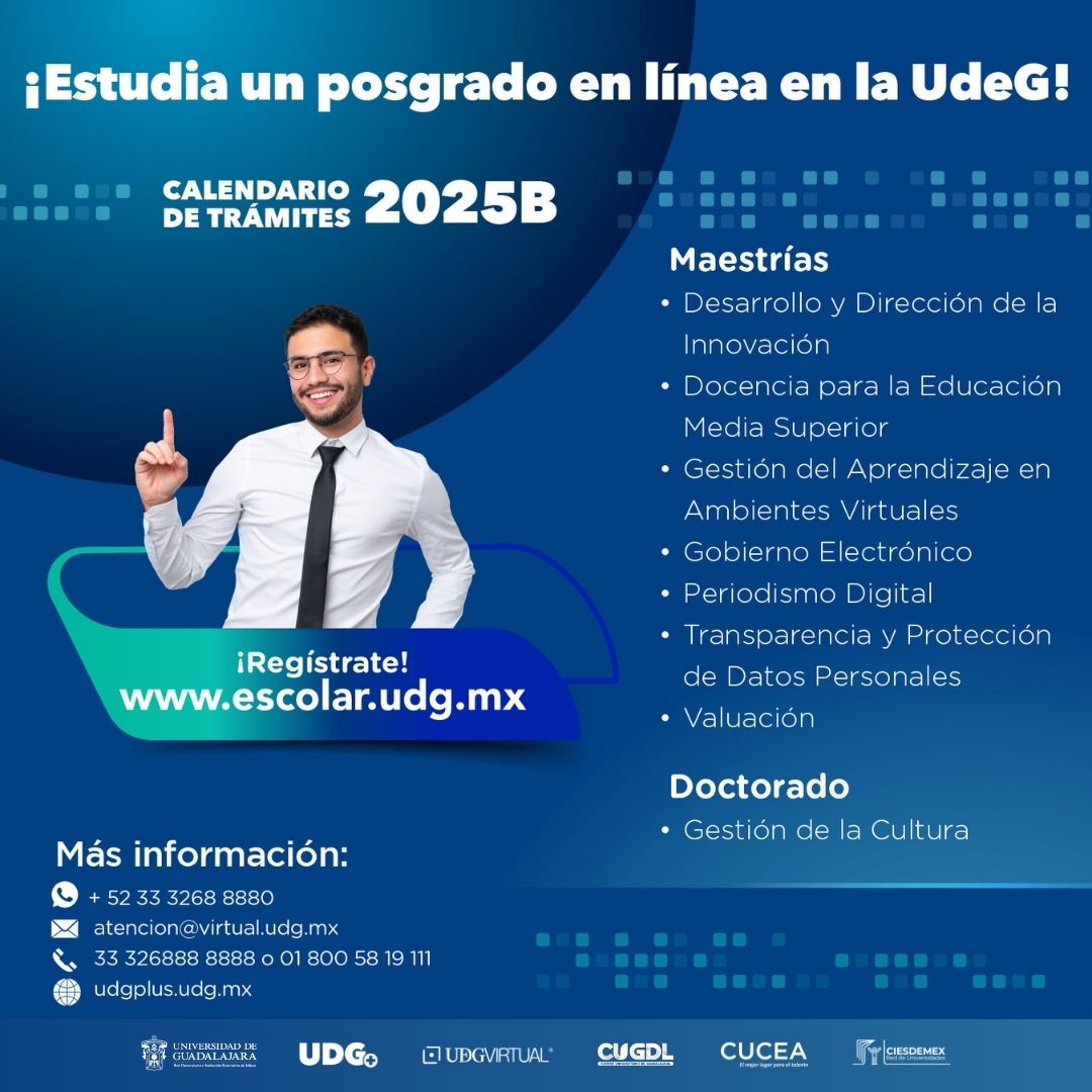 Estudia en línea en la Universidad de Guadalajara y continúa tu formación académica.