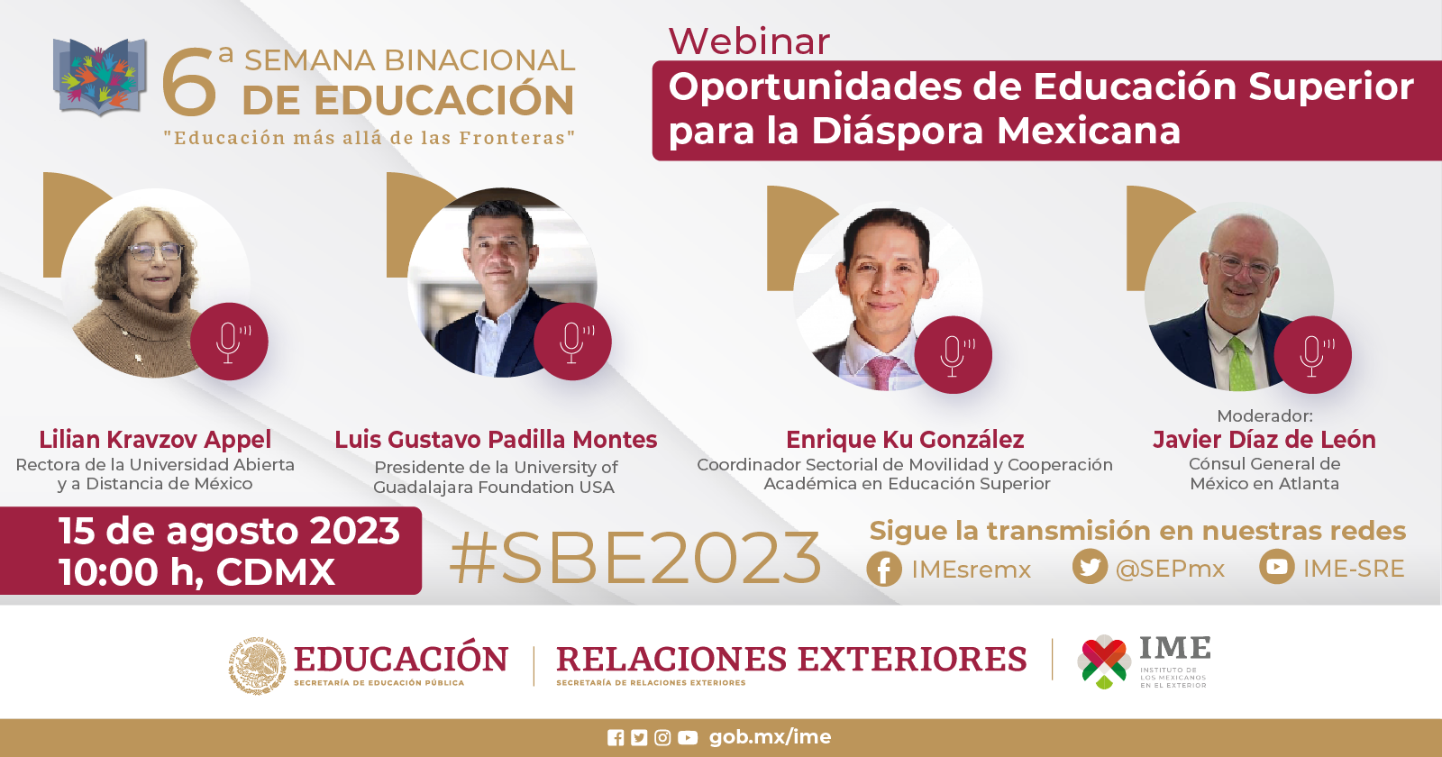  VI Semana Binacional de Educación: Webinar “Oportunidades de Educación Superior para la Diáspora Mexicana” 