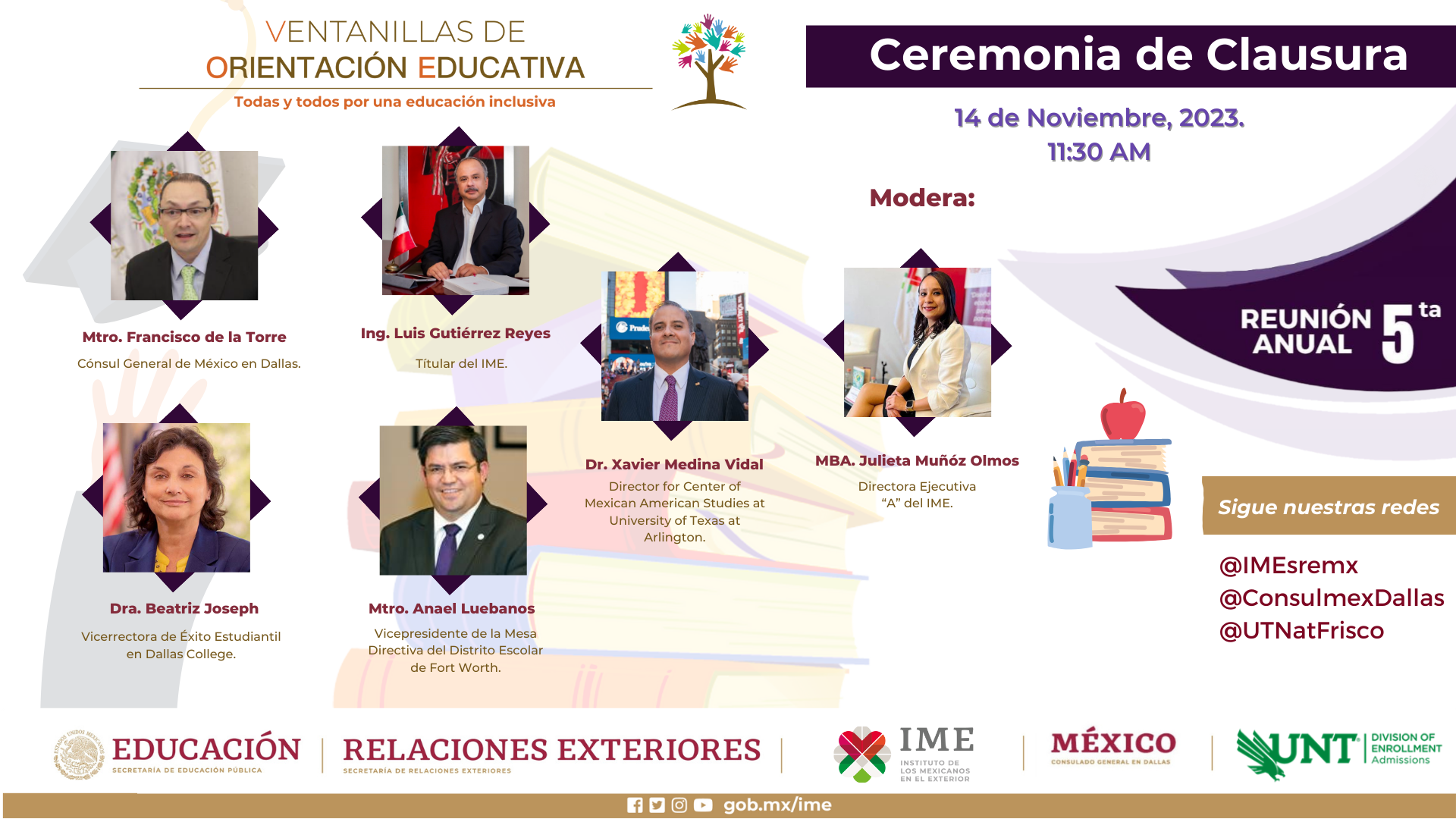 Ceremonia de Clausura de la 5ta Reunión Anual de las Ventanillas de Orientación Educativa